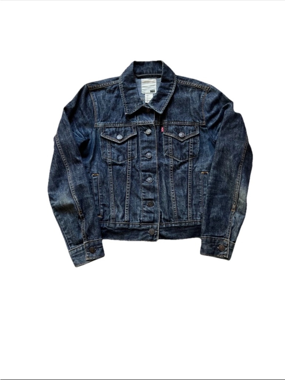 Levis Womens Type 3 Denim Trucker Dark Wash Jacket Size Small